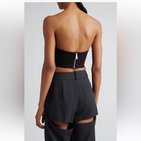 $1995 AREA Crystal Embroidered Bustier Top Black size XS See Measure On Picture - Picture 3 of 15